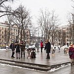 Vilkai kalba pikete V. Kudirkos aikštėje